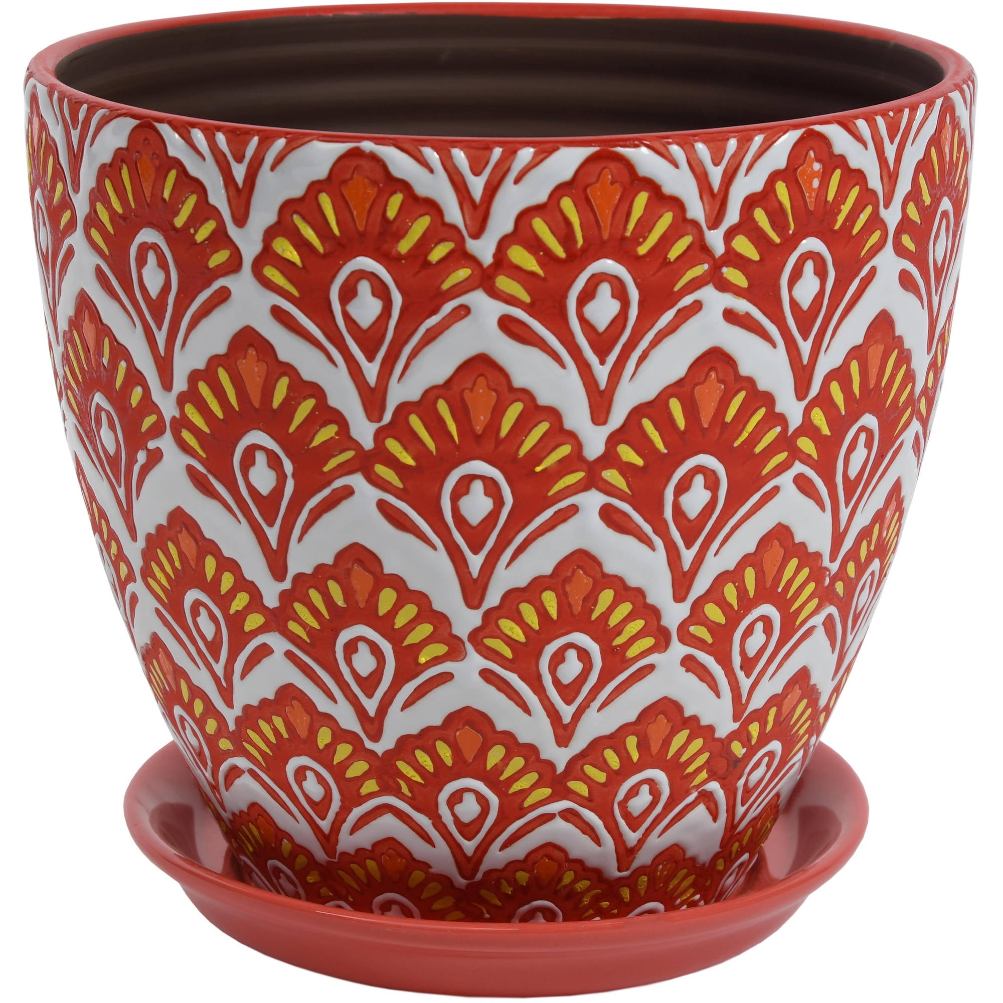 Pennington Ceramic Peacock Planter, 8 inch Red Walmart