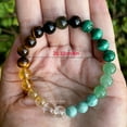 thumbnail image 6 of SIEYIO Green Stone Adorned Wealth Bracelet Good Fortune Wrist Chain for Dates Parties, 6 of 13