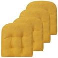 thumbnail image 1 of Gymax 4 Pcs Patio Dining Chair Cushions U-Shaped Chair Pads Non-Slip Bottom Yellow, 1 of 9
