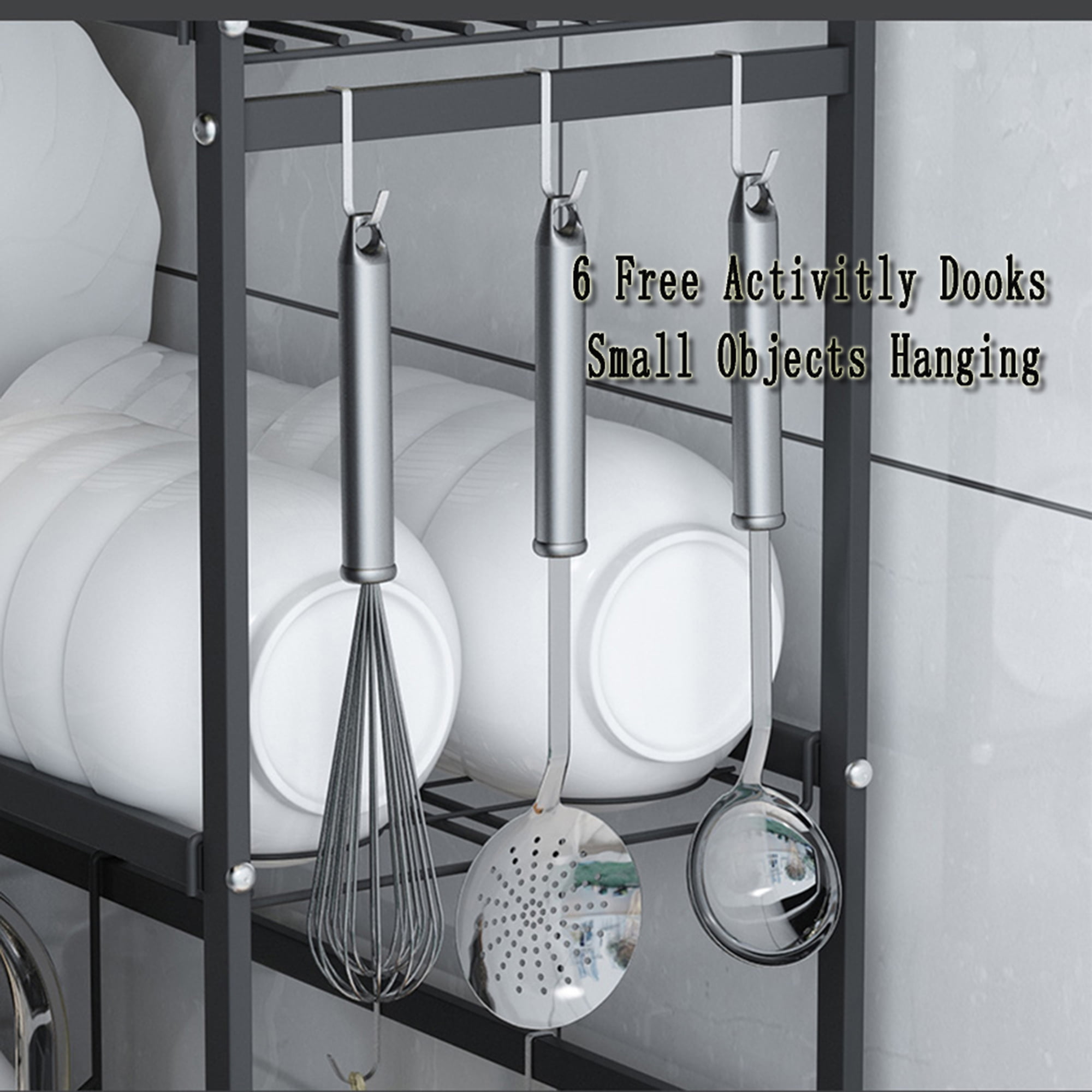 Multifunctional Double Deck Storage and Organization Kitchen Drain Racks  Commodity Shelf Wire Cutlery Dish Drying Rack