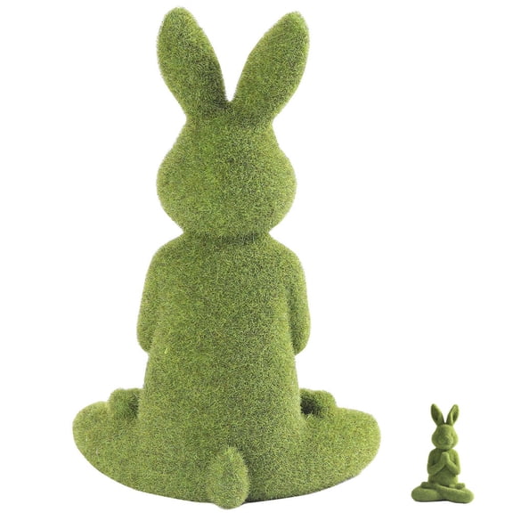 HONITANO Rabbit Decoration Resin Green Party Decoration Bunny Figurine 1Pcs 7.1X4.7X3.3in