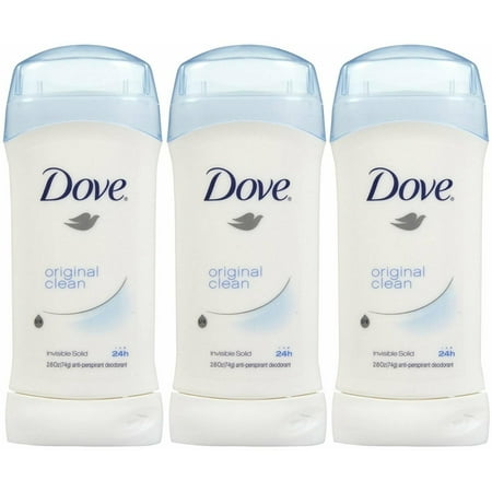 Dove Antiperspirant Deodorant Original Clean Invisible Solid 2.6 oz 3 Pack