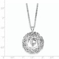 thumbnail image 2 of Sterling Silver Rhodium Plated Cable w/Mesh Circle 2in Ext Necklace (Weight: 6.28 Grams, Length: 18 Inches), 2 of 2