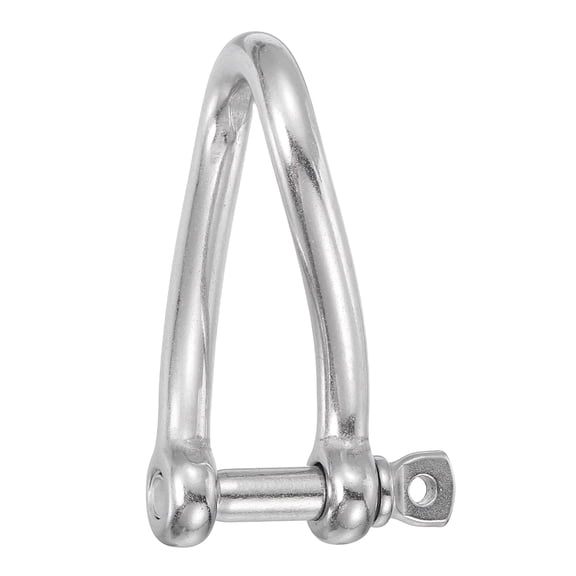 Uxcell 316 Stainless Steel Twist Shackle 3/8" 10mm, 1278 lbs Load Twisted Clevis with Screw Pin