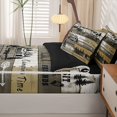 thumbnail image 4 of catabedysis Rustic Camping Zipper Full Size Comforter Sets with Fitted Sheet and 2 Pillowcases,Camper Tent Print Zipper Bedding Set For Boys,Brown Beige,Black Reversible,4-Piece, 4 of 7