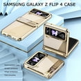 thumbnail image 5 of Compatible with Samsung Galaxy Z Flip 4 Case with Screen Protector,Hinge Protection Anti-Fingerprint Shockproof Electroplated Case Phone Cover Case for Samsung Galaxy Z Flip 4 5G Champagne, 5 of 14