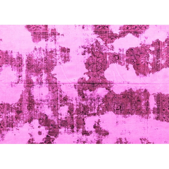 Ahgly Company Indoor Rectangle Abstract Pink Modern Area Rugs, 6' x 9'