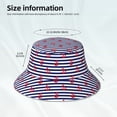 thumbnail image 3 of Yiaed Anchors Print Reflective Stripe Bucket Hat Unisex Funny Outdoor Fisherman Cap Beach Sun Hat, 3 of 5