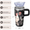 thumbnail image 3 of 20oz Funny Chicken Tumbler with Handle Adorable Birthday Christmas Gift for Chicken Fans Women Men Insulated Travel Mug Cup Holder Friendly Durable Material Wide Mouth for Ice Office Home Use, 3 of 6