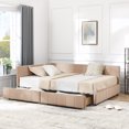 thumbnail image 2 of Full Size Storage Upholstered Tufted Bed Frame, Sofa Bed Frame with Comfortable Backrest and Armrests, Full Size Bed for Bedroom, Living Room,Velvet, BLACK(80.5''*59''*29.5''), 2 of 7