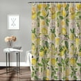 thumbnail image 2 of Vintage Summer Lemon Theme Shower Curtain, Newspaper Background Shower Curtain Set with Hooks, Spring Summer Waterproof Fabric Shower Curtains for Bathroom Decor, 72x84 Inch Bath Curtain, 2 of 6