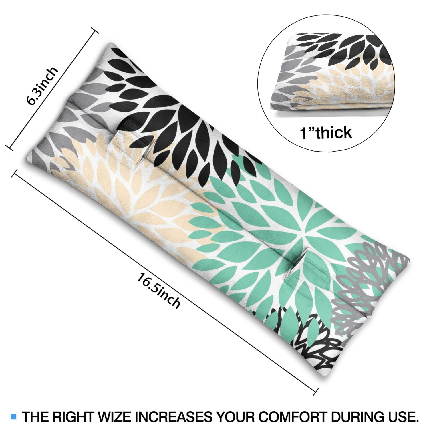 Post-Op Seat Belt Cushion Protective Pillow for Mastectomy & Heart Surgery, Durable Fabric (Geometric Print)