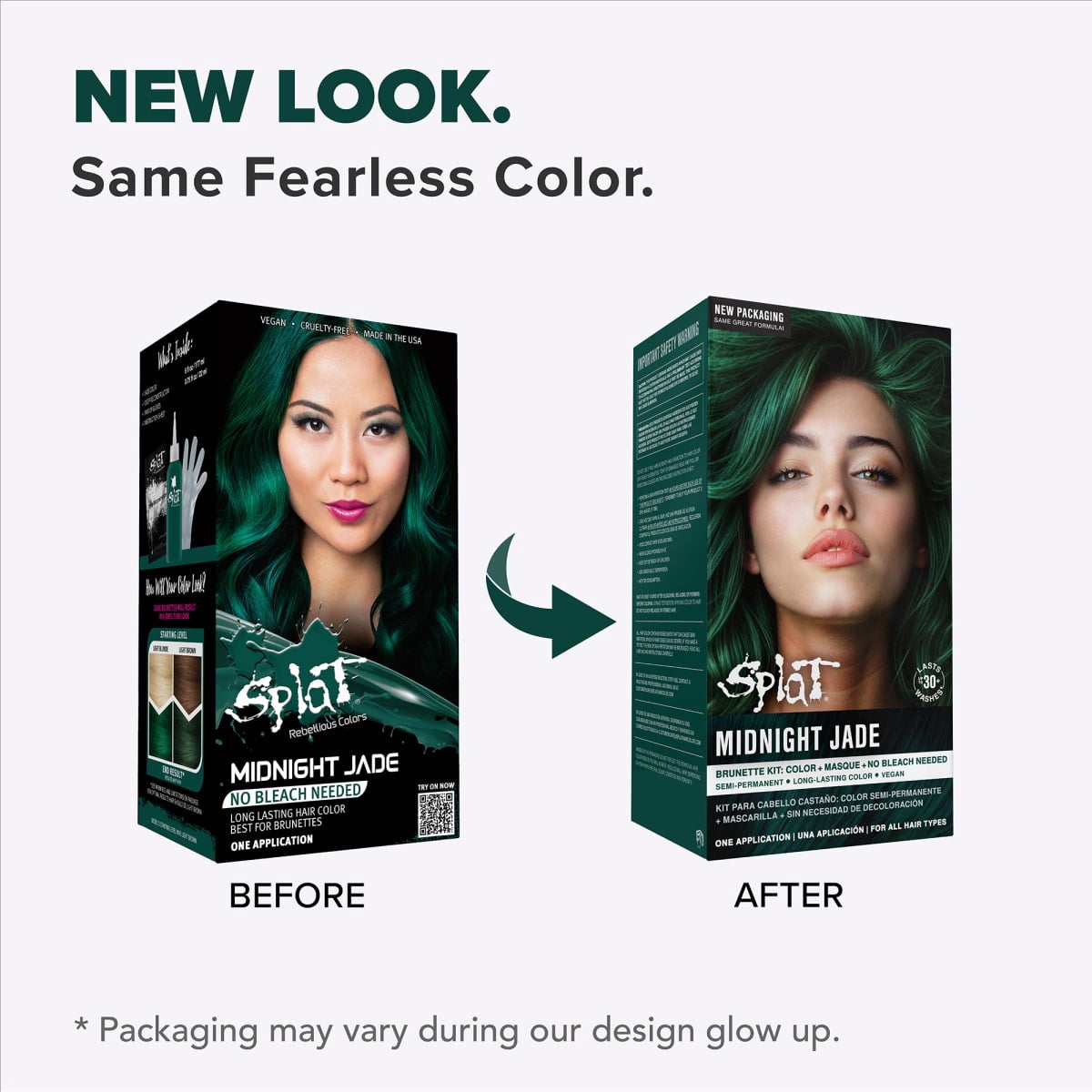 Splat Midnight Jade Hair Dye Kit, Semi-Permanent Green Hair Color for Brunettes, Vegan