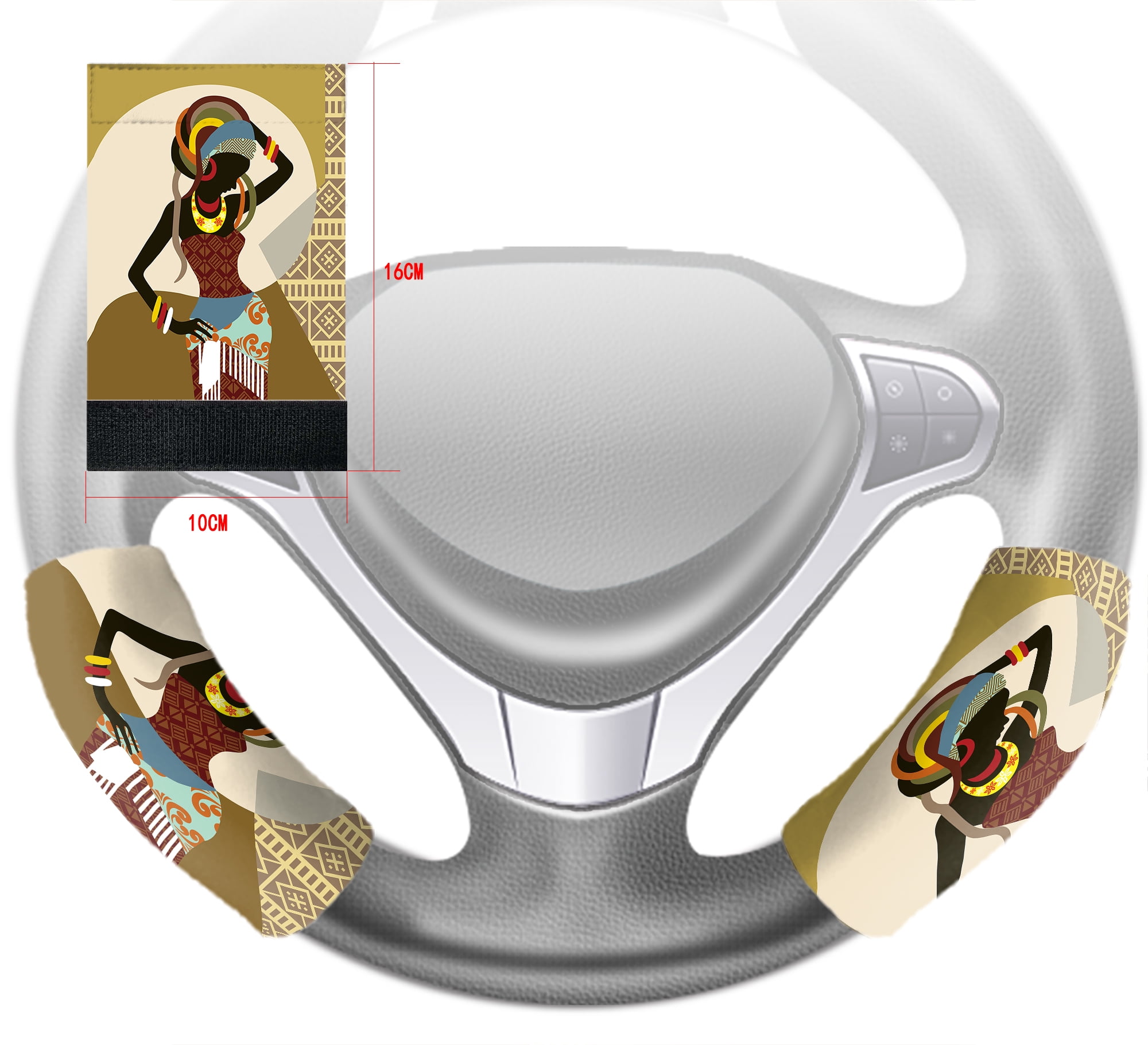 Black Man Africa Steering Wheel Cover Naturally King DT02