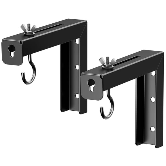 PUTORSEN Universal Projector Screen Ceiling Mount L-Brackets, Wall Hanging Mount 6 inch Adjustable Extension with Hook Kit,  Black