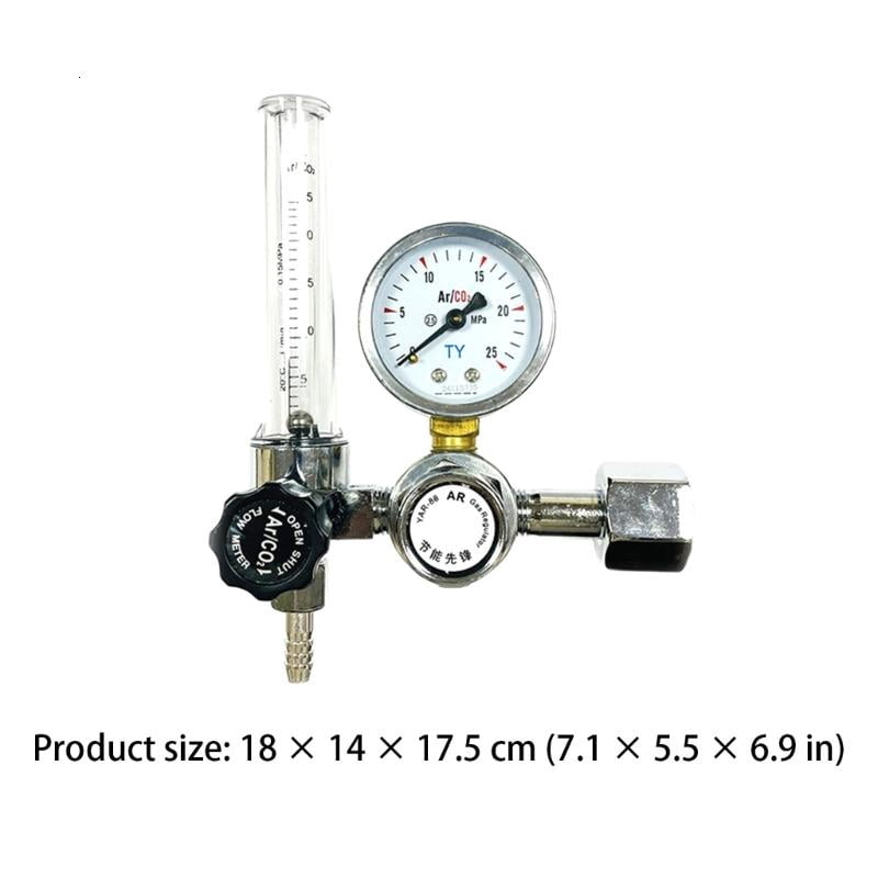 CEORPER Brass Argon CO2 Gas Regulator Double Pressure Gauge Welding Flows Meters
