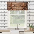 thumbnail image 3 of Farm Door Kitchen Window Curtain Valance Rustic Stars Barn Rural Village Country Window Valance for Bedroom Bathroom Living Room Dining Room Valances Set 54 by 18 in, 1 Panel, 3 of 6
