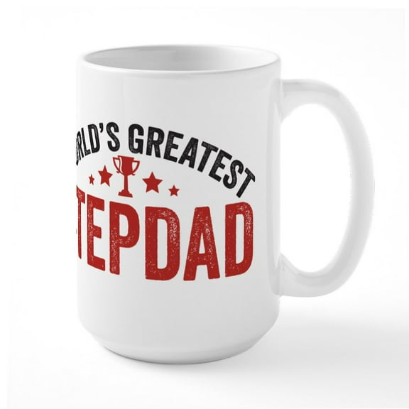 CafePress - World's Greatest Stepdad Mugs - 15 oz Ceramic Large White Novelty Mug
