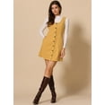 thumbnail image 4 of DARING DIVA Women's Corduroy Button Down Pinafore Overall Dress L Dark Yellow, 4 of 6