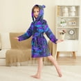 thumbnail image 2 of FORMRS Niños Bathrobe Unisex Hooded Robe Soft Plush Pajamas Sleepwear, Size 7-9T, Night Mushrooms Pattern, 2 of 7