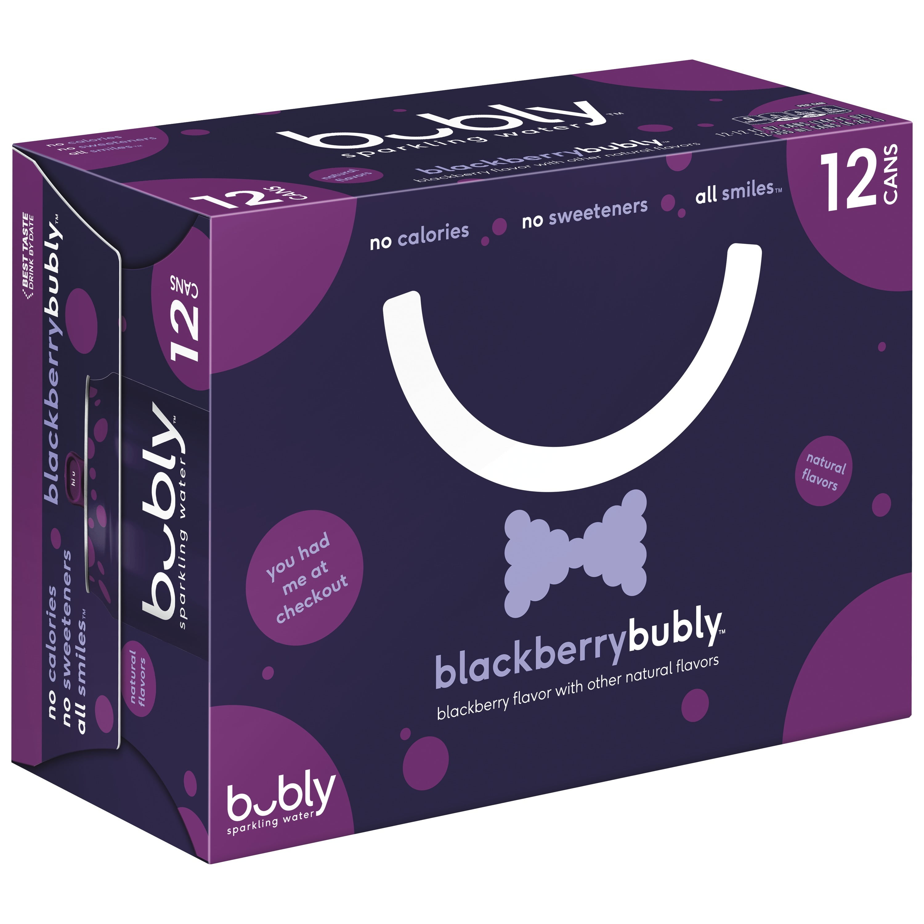 Bubly Sparkling Water Blackberry 12 FL OZ 12 Pk Aluminum Cans