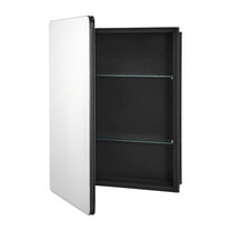 KFFKFF Medicine Cabinet, 24 x 30 inch, Bathroom Cabinet with Mirror, Aluminum Frame Wall Cabinet, 2 Adjustable Shelves, Recessed or Wall-mounted Installation