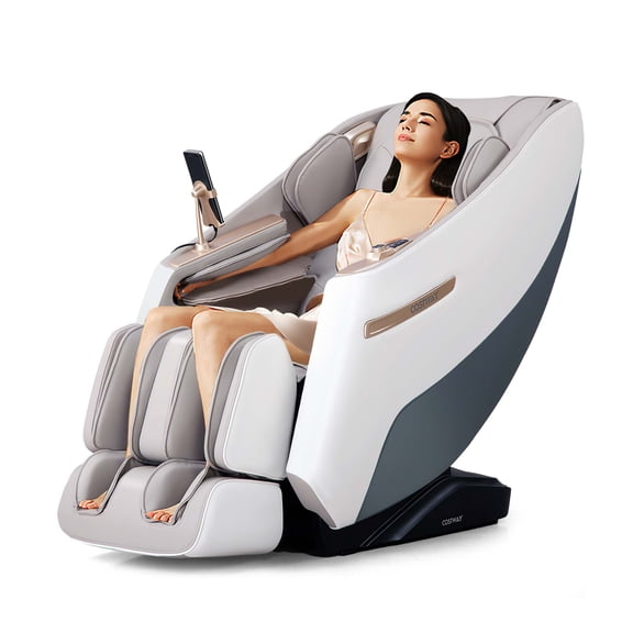 Costway Zero Gravity SL Track Full Body Massage Chair with Waist Heating & Airbag Massage White