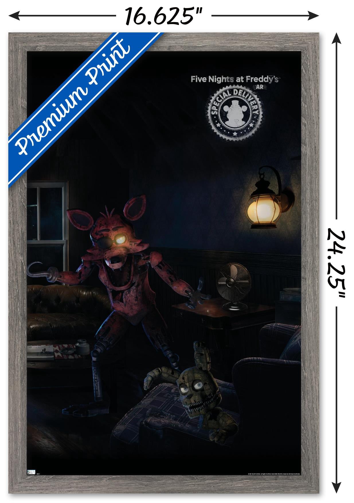 Five Nights at Freddy's: Special Delivery - Triptych 3 Wall Poster, 14.725" x 22.375", Framed