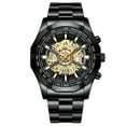 thumbnail image 1 of Hearth & Gear Business Quartz Watch For Men Metallic Craftsmanship High Tech Transparent Dial Sapphire Like Skeleton Design Modern Function Quartz Watch with Alarm Men Water Proof Ceramic Watch Women, 1 of 4