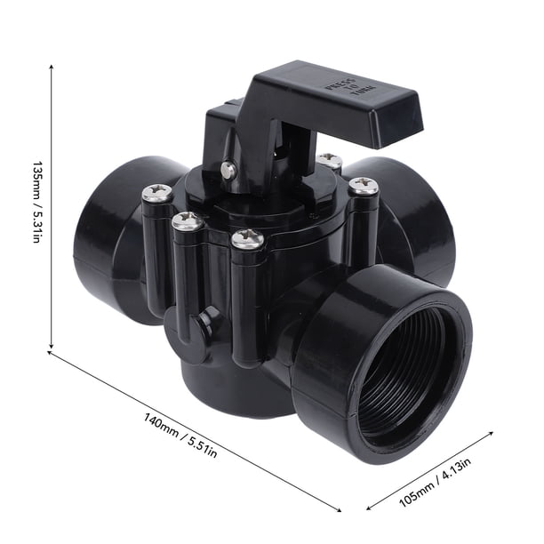 Swimming Pool Diverter Valve, Wear Resistant G1-1/2in Sturdy 3 Way