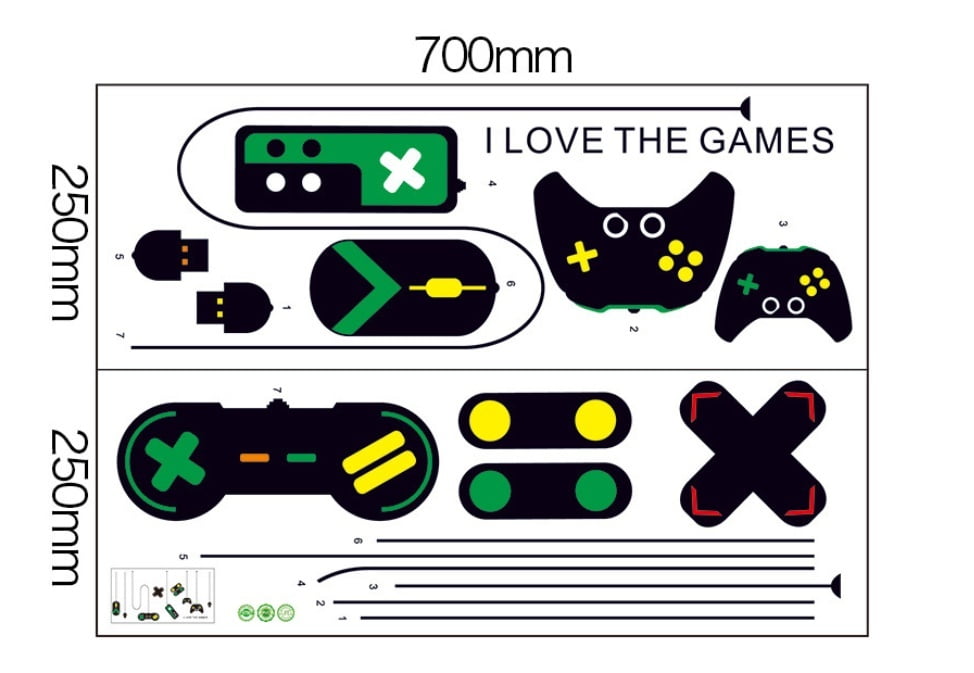 SITAKE Game Room Decor /“Gamepad White 13.8 /× 22.0 Inch Fist/” Boys Room Decorations for Bedroom Kids Wall Decor and Wall Stickers for Playroom