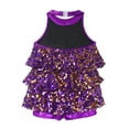 thumbnail image 4 of Aislor Kids Girls Halter Ruffles Sequins Gymnastics Leotard Tutu Skirted for Modern Jazz Ballet, 4 of 7