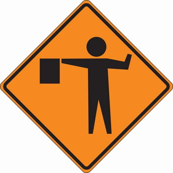 Roll Up Construction Sign Flagger Symbol 12 Inch Rust Free Aluminum,Uv Ink Printing,Indoor Or Outdoor Use