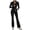 Black, variant on Women's 2 Piece Set Long Sleeve Jacket & Ankle Length Workout Flare Leggings Casual Matching Outfit Tracksuit Sweatsuit Athletic Gym Yoga Outfit S