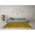 thumbnail image 3 of Ahgly Company Machine Washable Indoor Square Oriental Yellow Industrial Area Rugs, 3' Square, 3 of 4