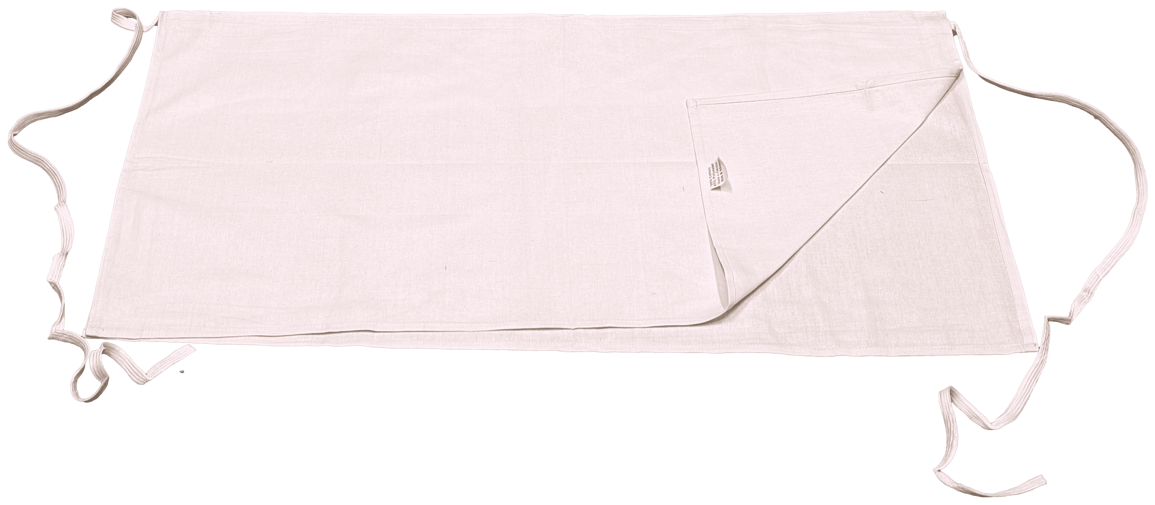 48 Pack Premium Four Way Apron | 17x34 | White | 55% Cotton 45% Polyester | Tie Strap Closure | Machine Washable