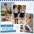 thumbnail image 6 of Kids Knee High Socks Boy Girls Cotton School Uniform Breathable Casual Sports Socks 3 Pairs, 6 of 6