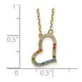 thumbnail image 3 of Auriga Fine Jewelry 925 Sterling Silver 14K Flash Gold-plated Colorful CZ Heart Necklace with 2" Ext. for Women 18", 3 of 6