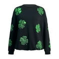 thumbnail image 4 of New & Trending!FUNUONY St Patricks Day Shirt Women's Sequin St. Day Sweatshirt Heart Sparkly Oversized Crewneck Long Sleeve Holiday Sweater Pollover Black L, 4 of 5