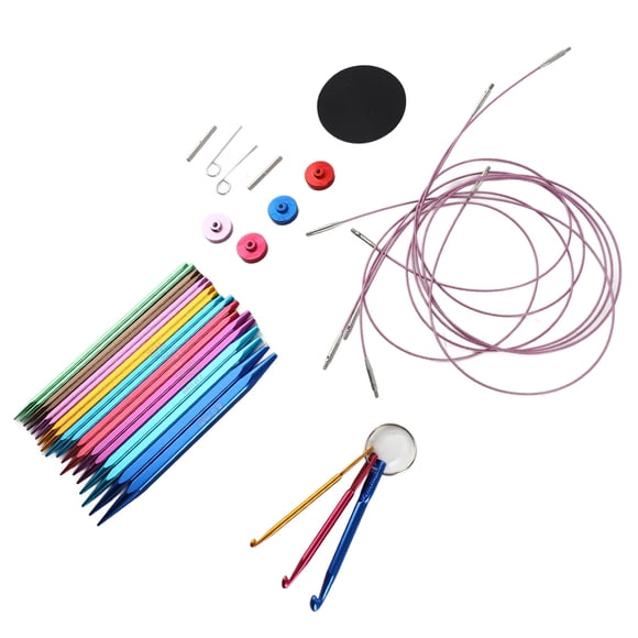Circular Knitting Needle Set, Circular Knitting Needles Colorful 9 Pairs Interchangeable Square with 40-100cm Cables for Sewing