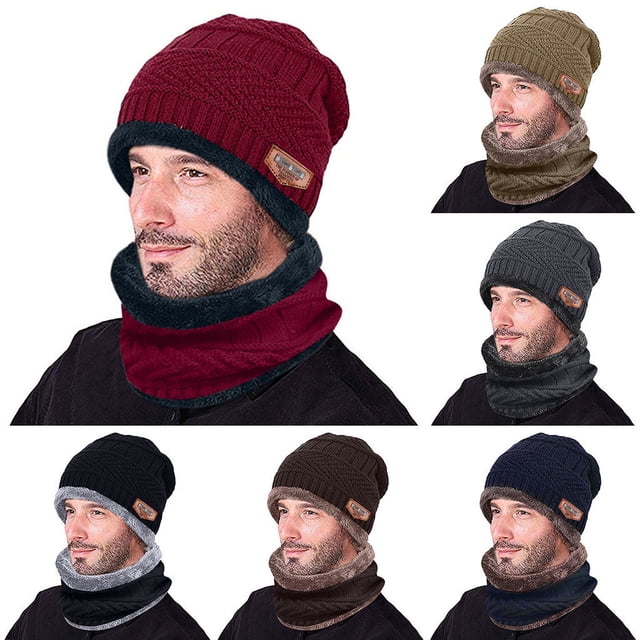 Xihbxyly Gorro de Invierno, Conjunto de Calentador de Cuello Grueso, Bufanda Resistente Al Viento para Exteriores, Protección Cálida para Ciclismo, Senderismo y Esquí, Equipo de Invierno Versátil, Ta