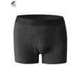 thumbnail image 3 of PULLIMORE Mens Boxer Briefs Breathable Cotton Underwear Total Support Pouch Boxers (M, Dark Grey), 3 of 7