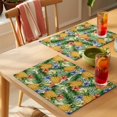 thumbnail image 4 of Pineapple Placemats Set of 12 Tropical Plants Flowers Fruit Watercolor Place Mats Indoor Wipeable Table Mats Washable Cloth Dining Table Placemats for Kitchen Holiday Party Home Decor 13x19 Inch, 4 of 9