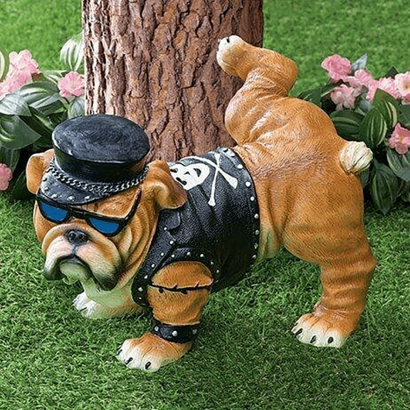 Classic Bulldog Dog Figurine - Resin Animal Statue with Realistic Detail, Ideal for Home Garden Patio Decor, Unique Thanksgiving Gift for Pet Lovers, No Electricity or Battery Needed