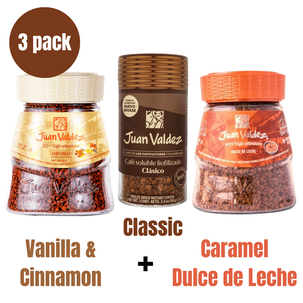 Juan Valdez mix (pck of 3) Soluble Coffee Instant Freezed Dried Classic