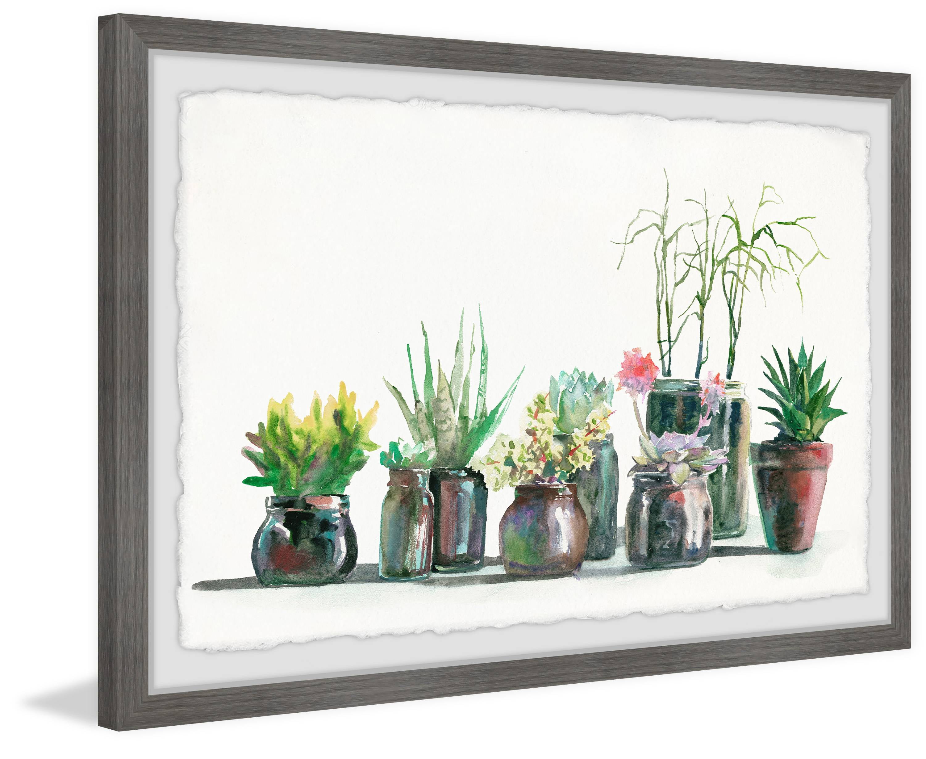 Marmont Hill Garden Jars Framed Wall Art