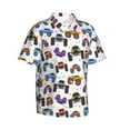 thumbnail image 2 of Uemuo Cartoon Monster Trucks1 Printed Regular Fit Short Sleeve Casual Hawaiian Shirt for Men,Aloha shirt,Tropical shirt,Floral print shirt,Vacation Beach shirt-Small, 2 of 9