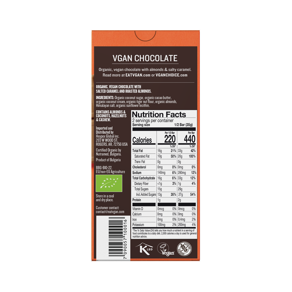 VGAN White Chocolate W/ Almonds & Salty Caramel - 2.46Oz Bar - image 2 of 7