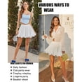 thumbnail image 5 of Women's Pleated Skater Skirt Basic Casual High Waisted Ruffles Flared Mini Lingerie Skirts, 5 of 6