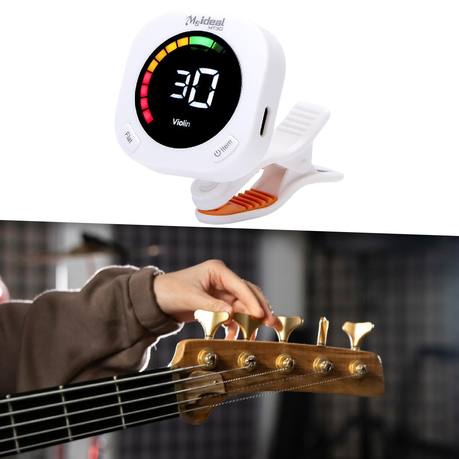 Guitar Tuner Clip on Display Screen Rotating Function USB Rechargeable for Musicians and Beginners